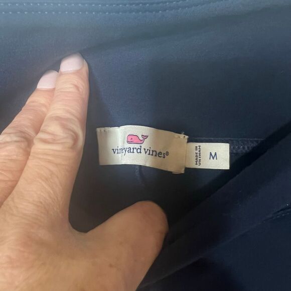 Vineyard Vines Navy Blue Pull On Stretch Leggings Pants Side Zip Sz M - Picture 3 of 7